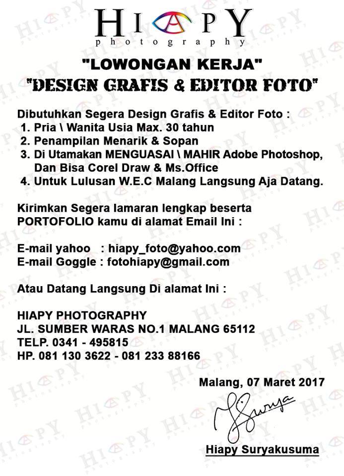 Lowongan Kerja Design Grafis Editor Foto Ika Um