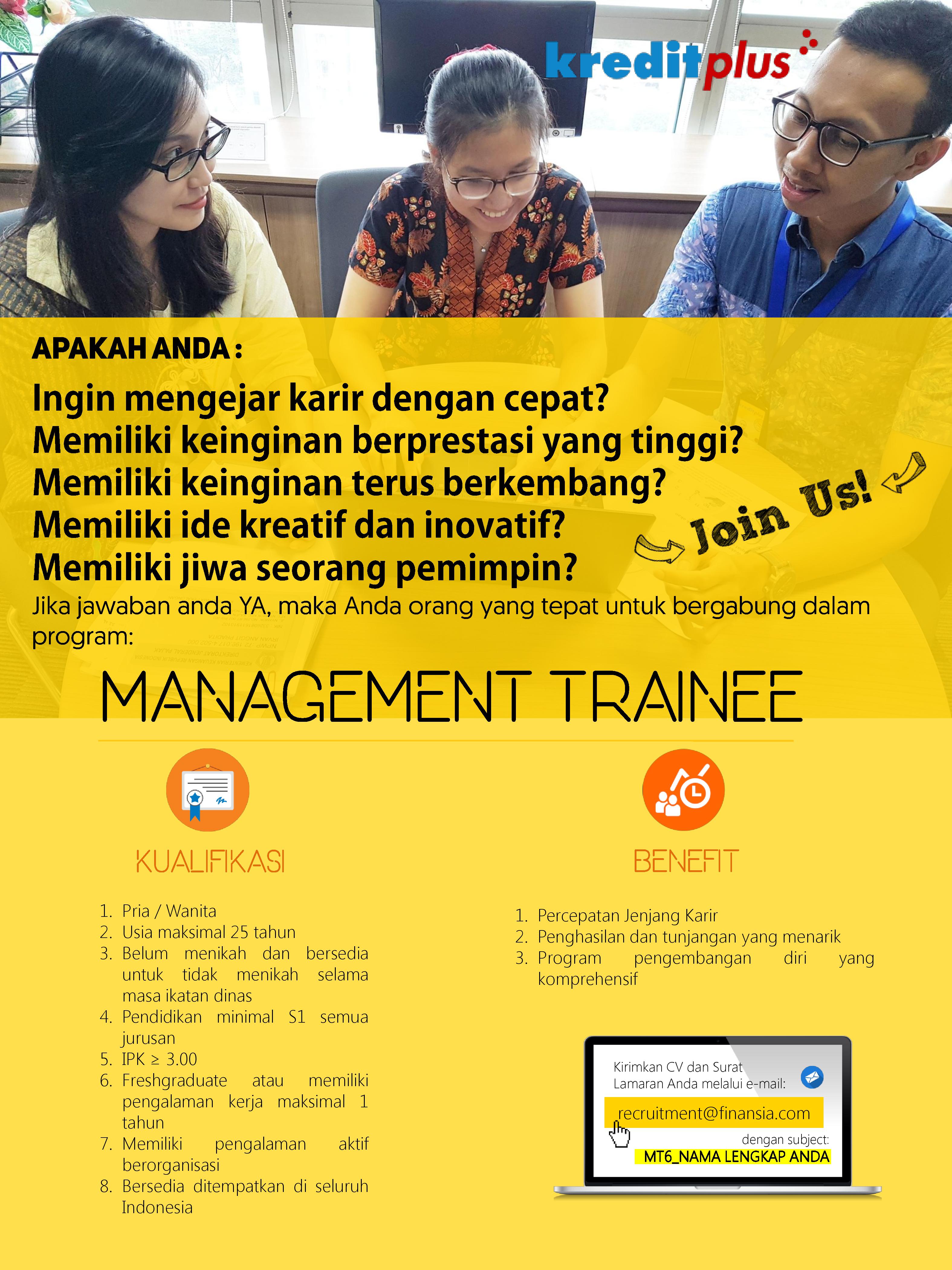 Lowongan Kerja : Management Trainee (Kreditplus)